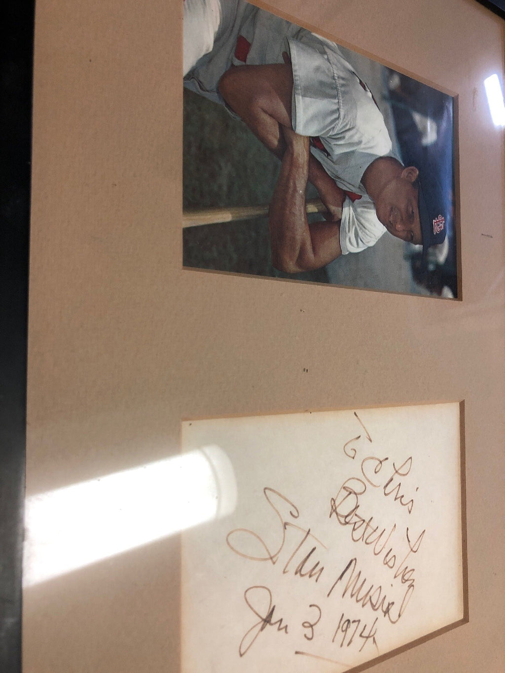 Vintage 1974 Stan Musial CARDINALS Autograph And Picture Custom Framing0