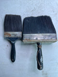 Vintage Industrial Soft Bristle Brushes Pair – Wood & Metal Scrub Head w/ Handle0