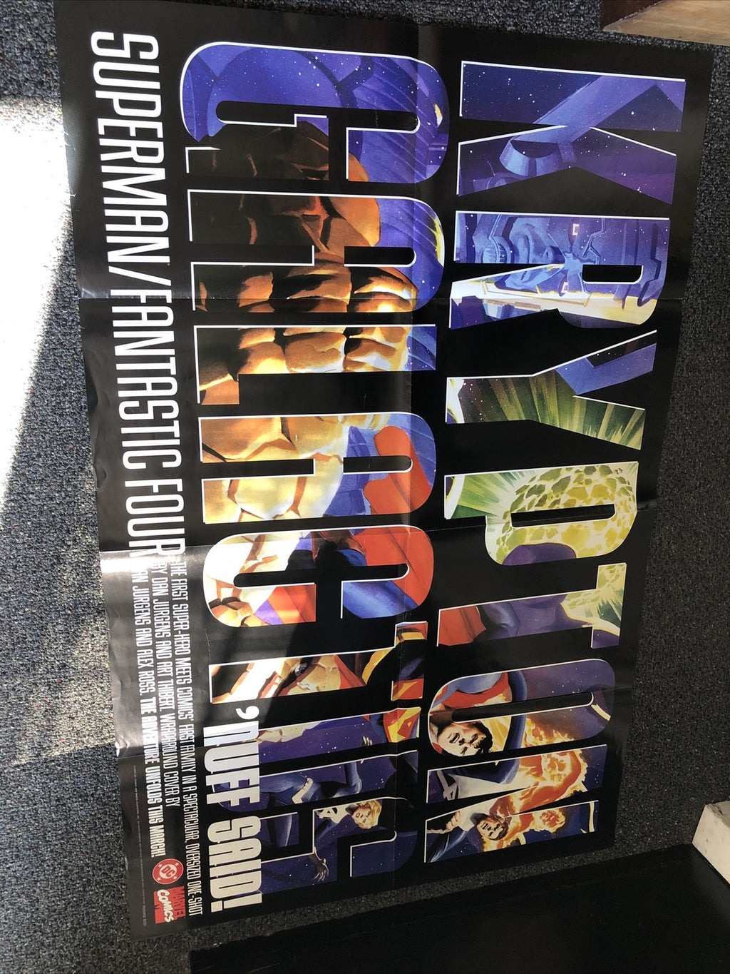 VINTAGE SUPERMAN/FANTASTIC FOUR Krypton Calactus Dc Comics PROMO POSTER1