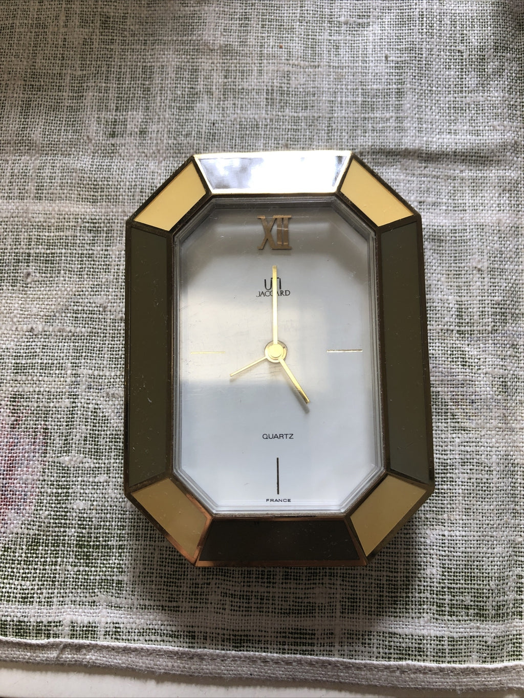 Rare Vintage UTI JACCARD Clock Quartz France 4”x3”1