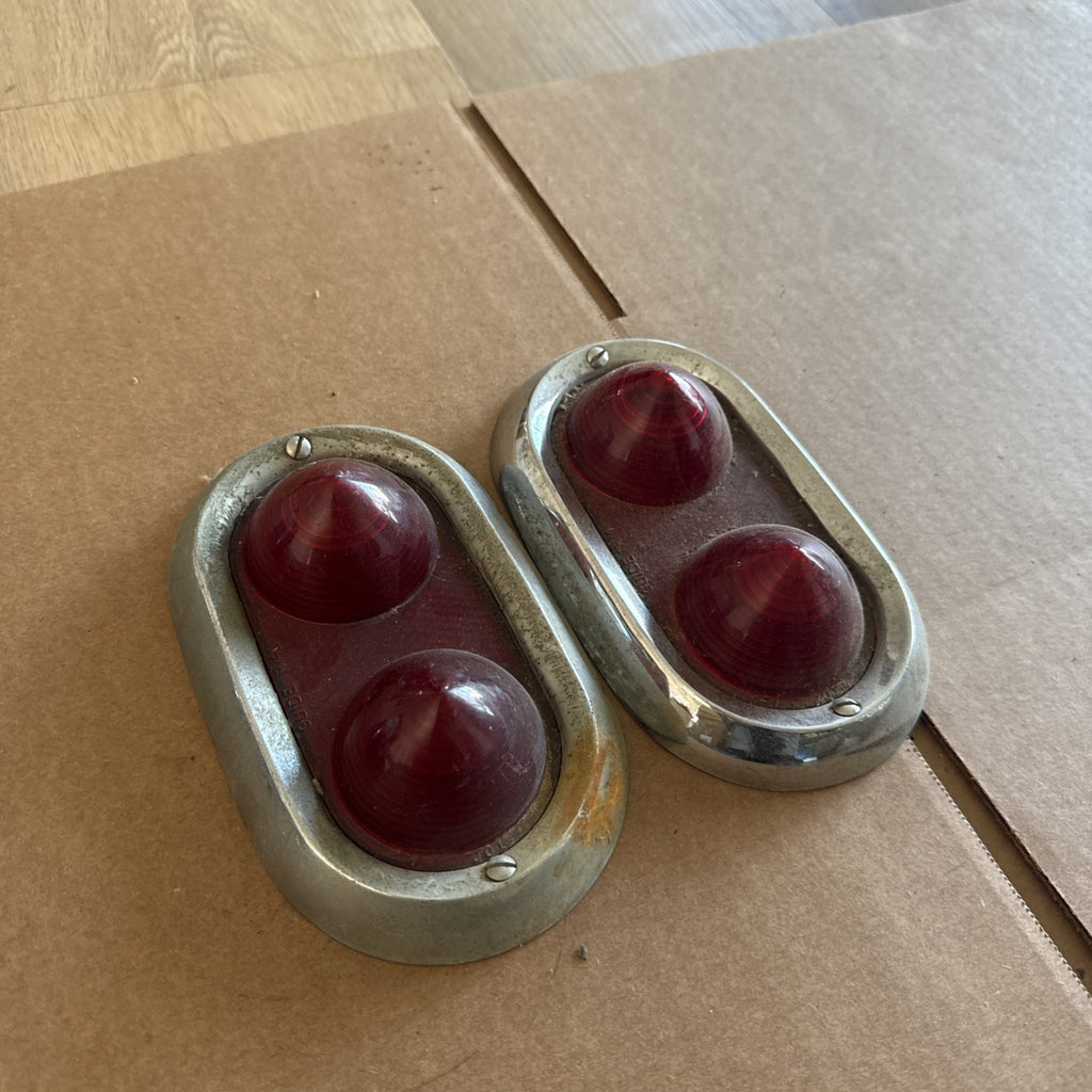 1950- 1952 Buick Tail Lights Lenses- Bezels Genuine Used Original1