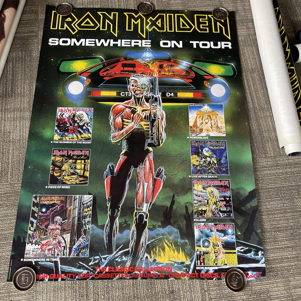 RARE 1986 IRON MAIDEN Somewhere On TOUR Promo POSTER HEAVY METAL #40 48”0