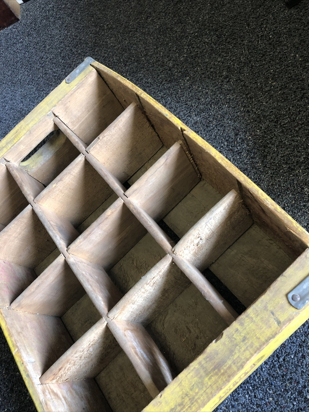 Vintage Yellow Wooden Crate Coke Coca-Cola Family Size Carry’s 125