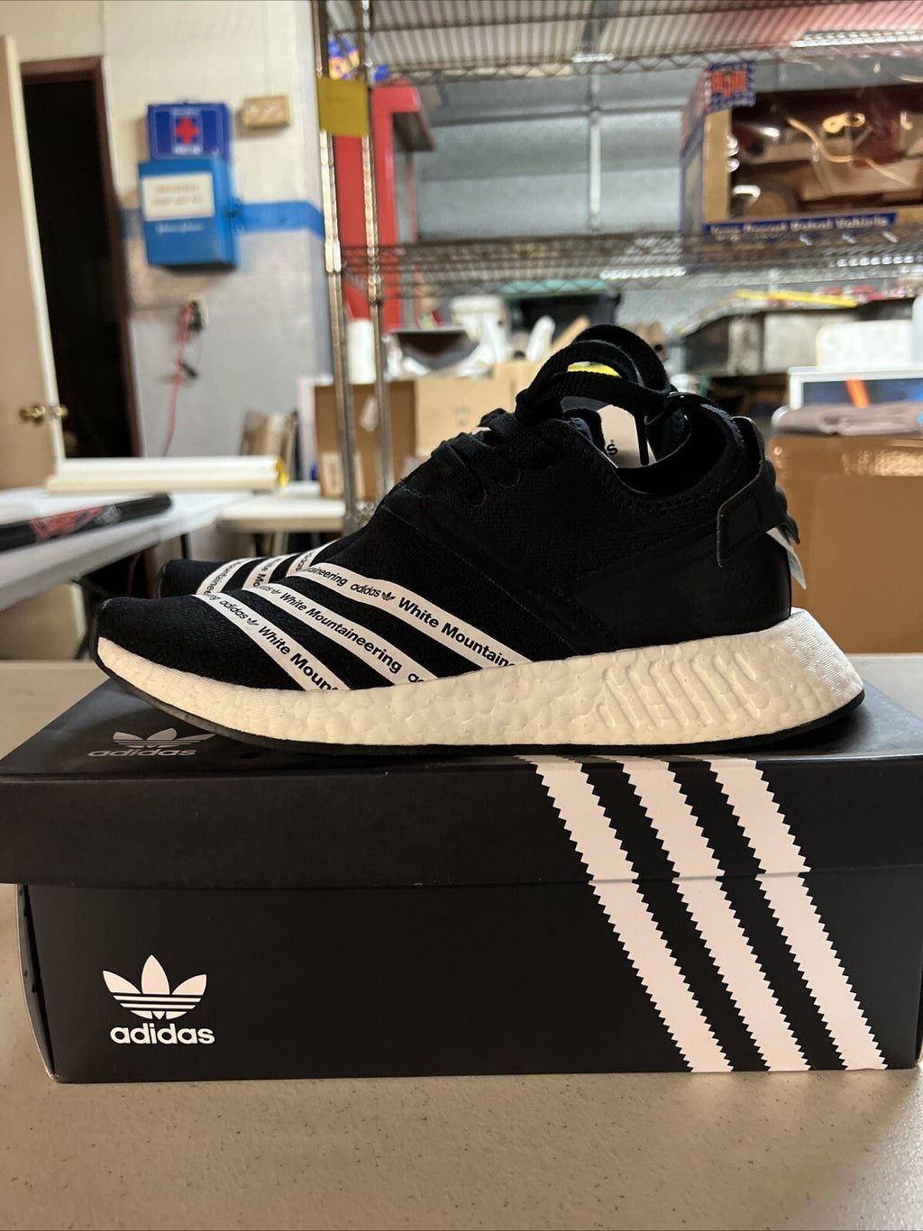 NEW - Adidas x White Mountaineering Black NMD R2 BB3072 Men’s size 6.51