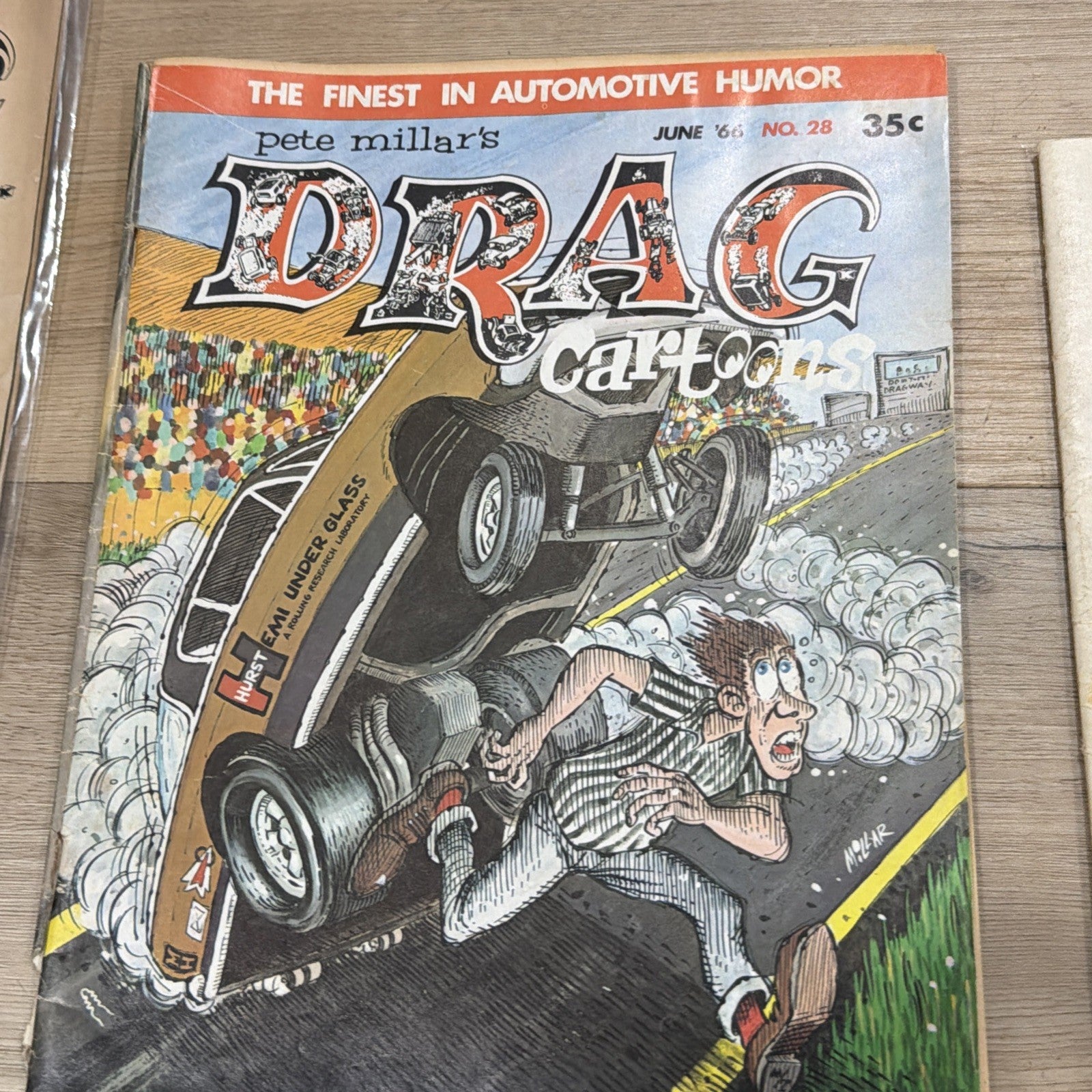 LOT of 3 Different Pete Millar's DRAG CARtoons Magazine Comics 1960s #8 #28 19722