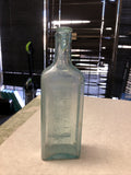 Antique Ayer’s Sarsaparilla Aqua Lowell Mass USA Glass Bottle W/ Lid0