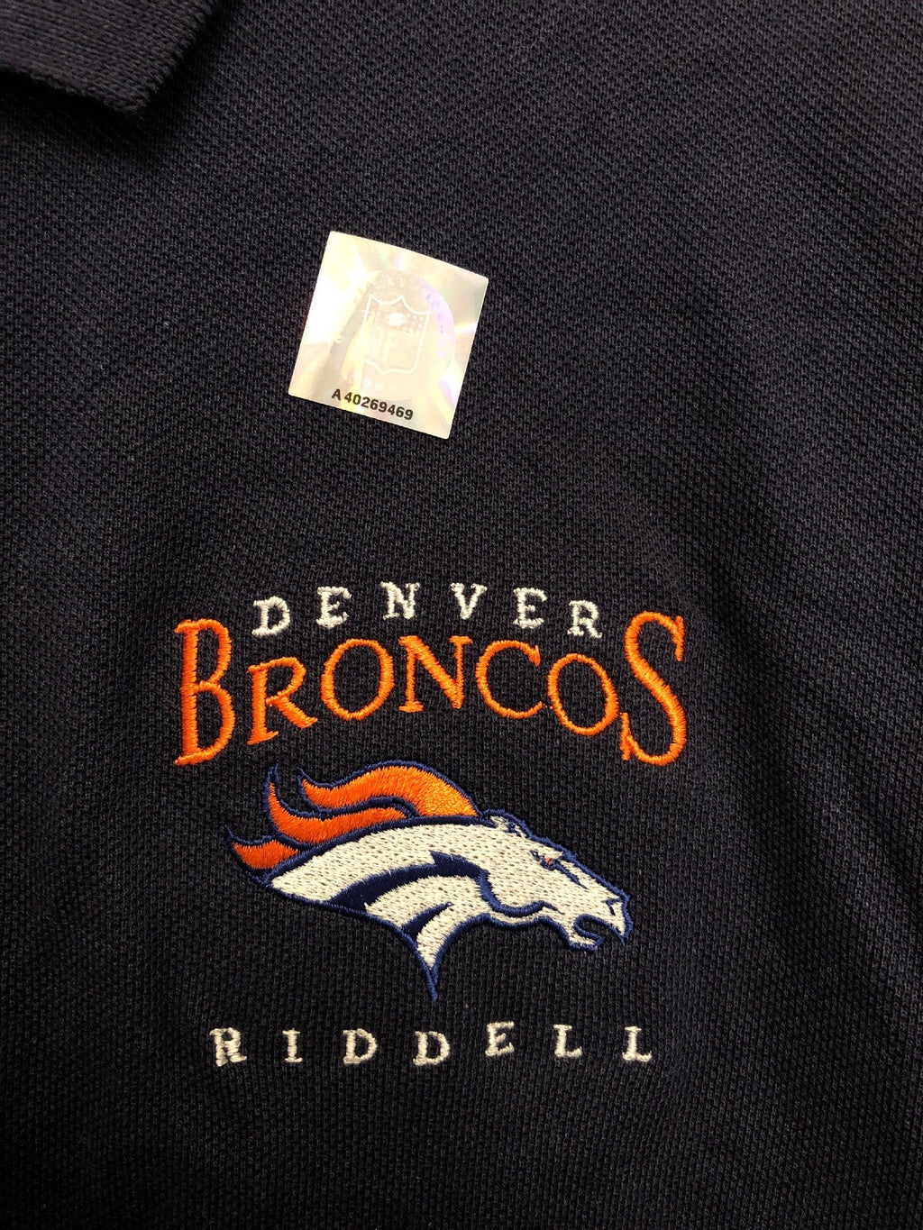 Delta XL Denver Broncos Riddell Golf Polo Shirt Mens X-Large Fit Navy3