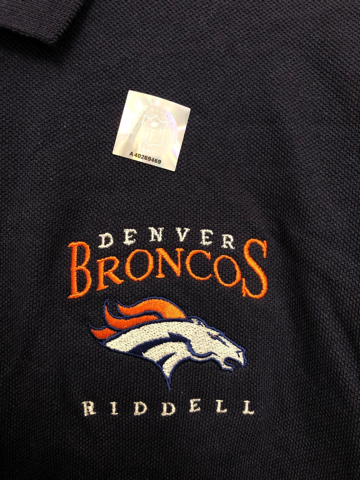Delta XL Denver Broncos Riddell Golf Polo Shirt Mens X-Large Fit Navy3