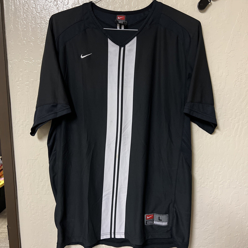 Nike Large Men’s  Dri Fit Team Shirt Black and White Striped Size Large0