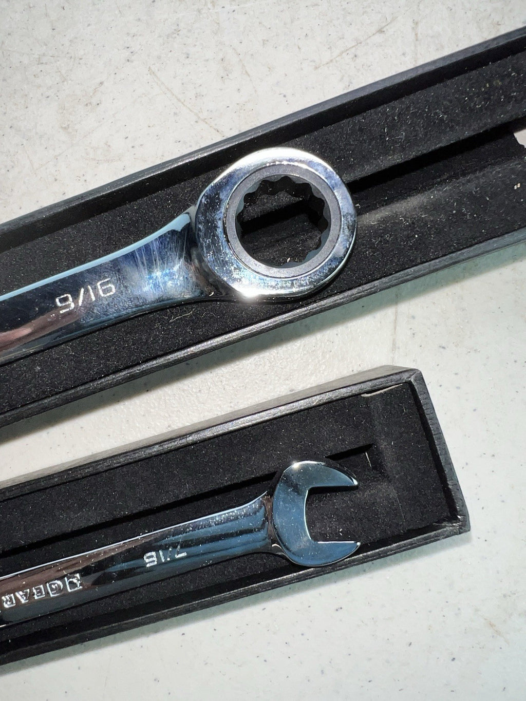 GEARWRENCH 9/16" & 7/16" SAE Ratcheting Combo Wrenches Chrome USA3