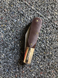 Vintage BARLOW Brown Pocketknife Folding Knife 2 Blades0