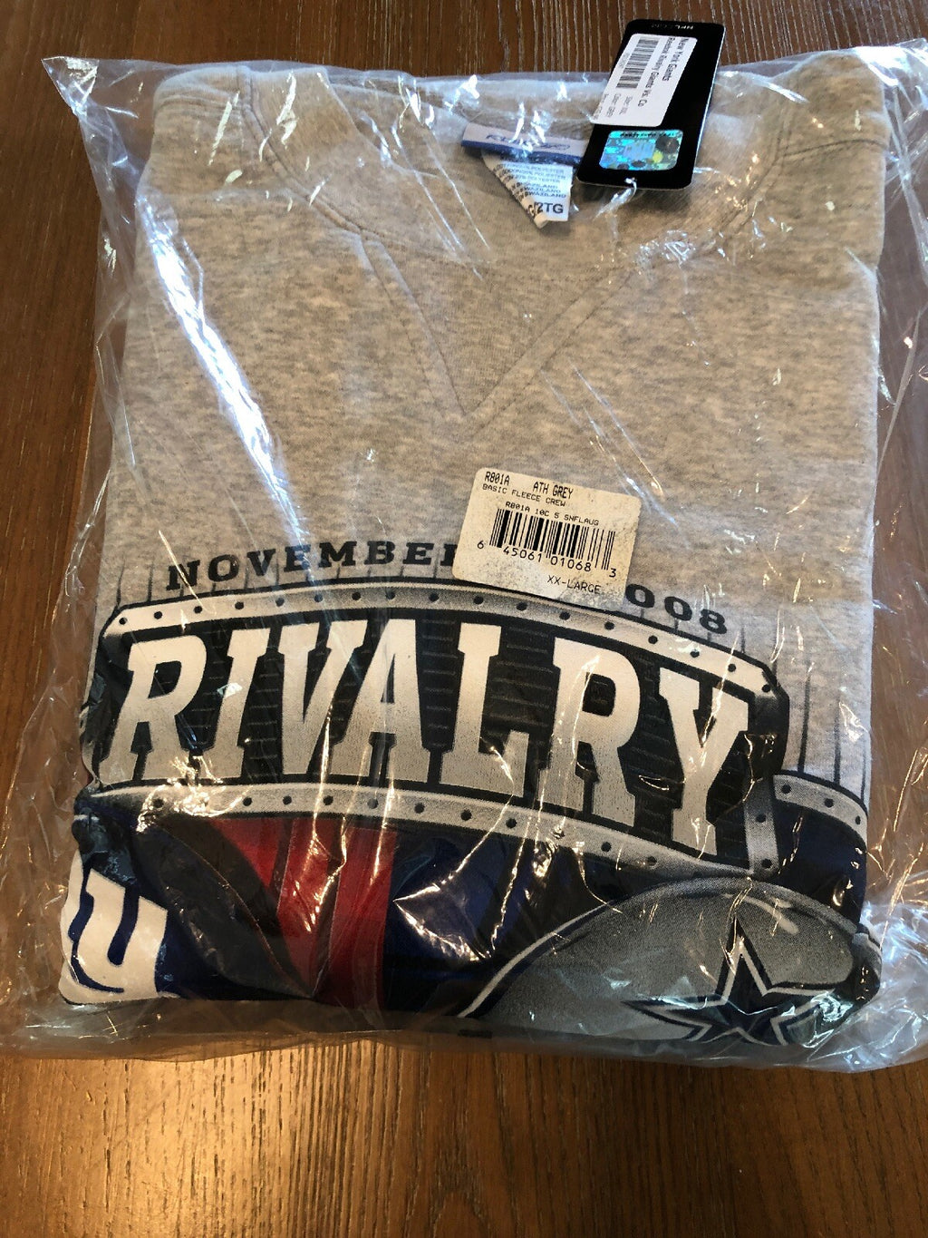 East Division Rivalry Crew Sweatsh 2008 NEW YORK GIANTS vs DALLAS COWBOYS 2XL0