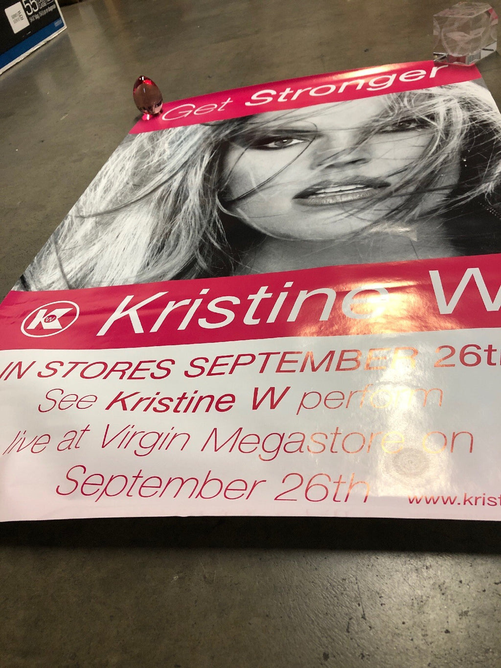 Get Stronger - Kristine W - Flier Poster Live At Virgin Megastore2