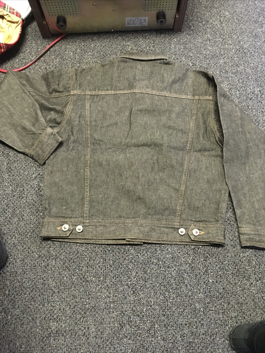 Nos vintage Godbody faded 90s button up jean Pop jacket Grey Brown size M3