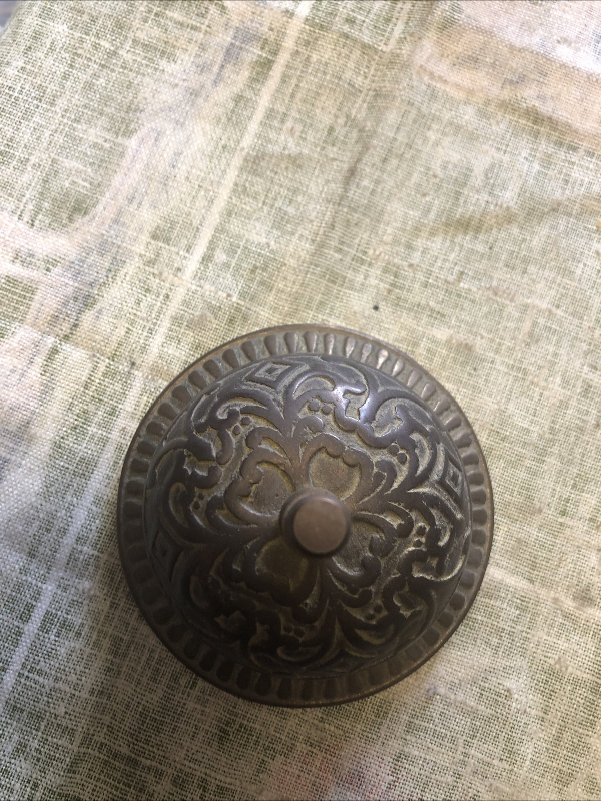 Vintage Bronze Bell Tabletop Push Bell Works3