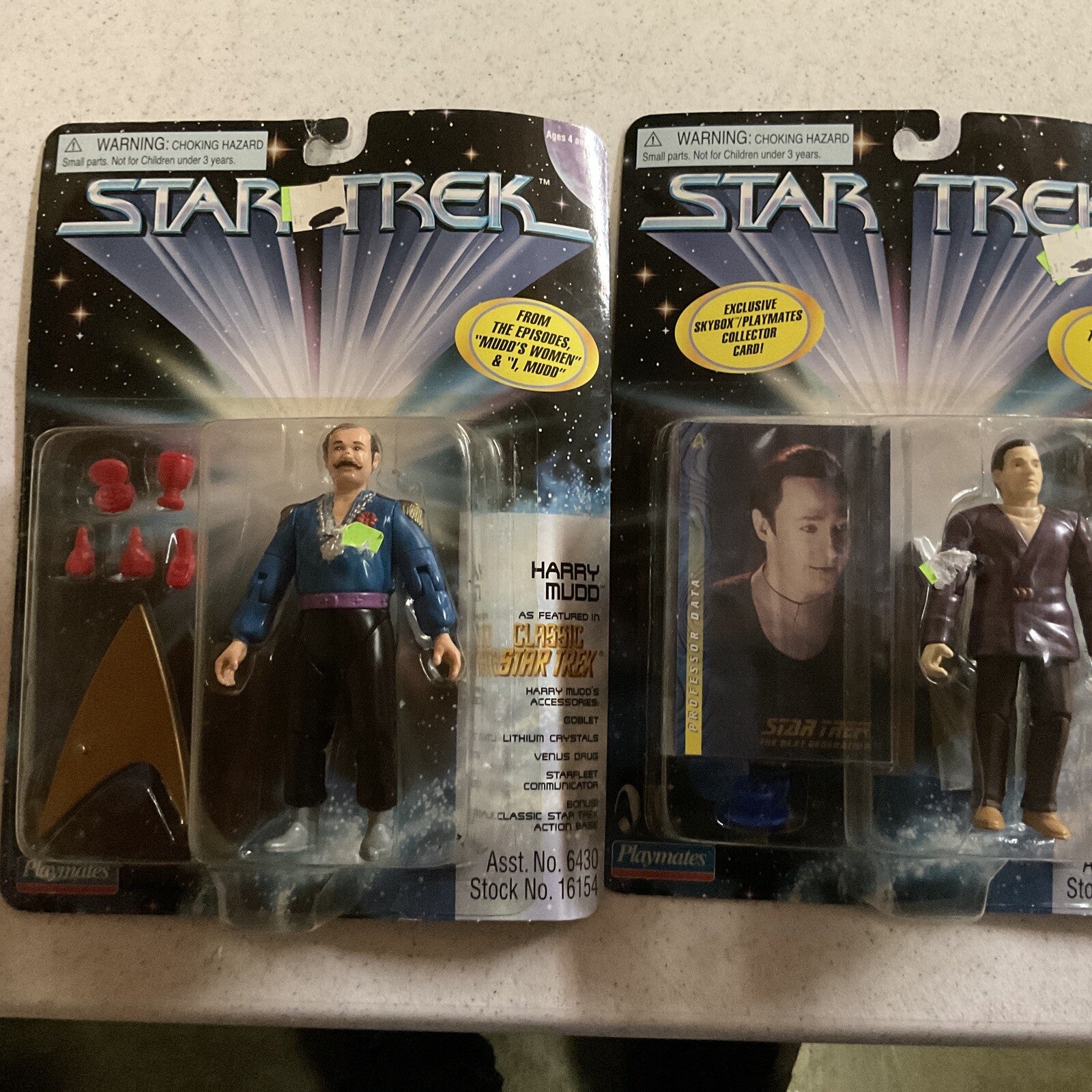 New Playmates Star Trek Lot of 2 Professor Data, Harry Mudd0
