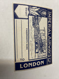 1928 Imperial Air Baggage Label Sticker 3x5”AIRLINETIMETABLE SCHEDULE Brochure0
