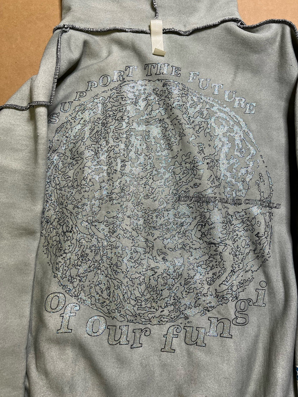 RARE ABC Advisory Board Crystals Hoodie XXL Grey Mushroom Graphic Comes Back To6