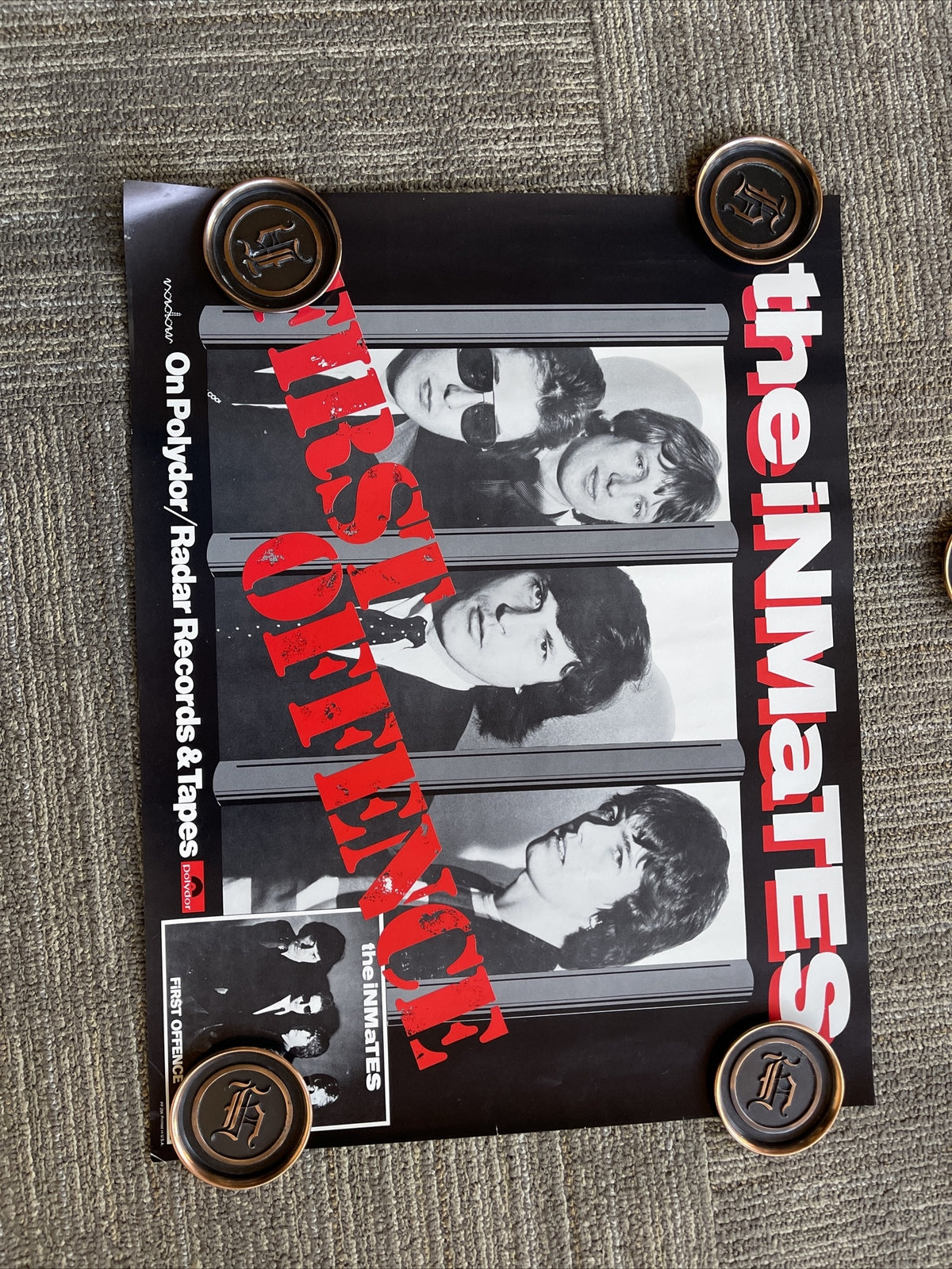 #151 1979 The Inmates First Offense Record Store Promo Poster 17” X 22” Punk0