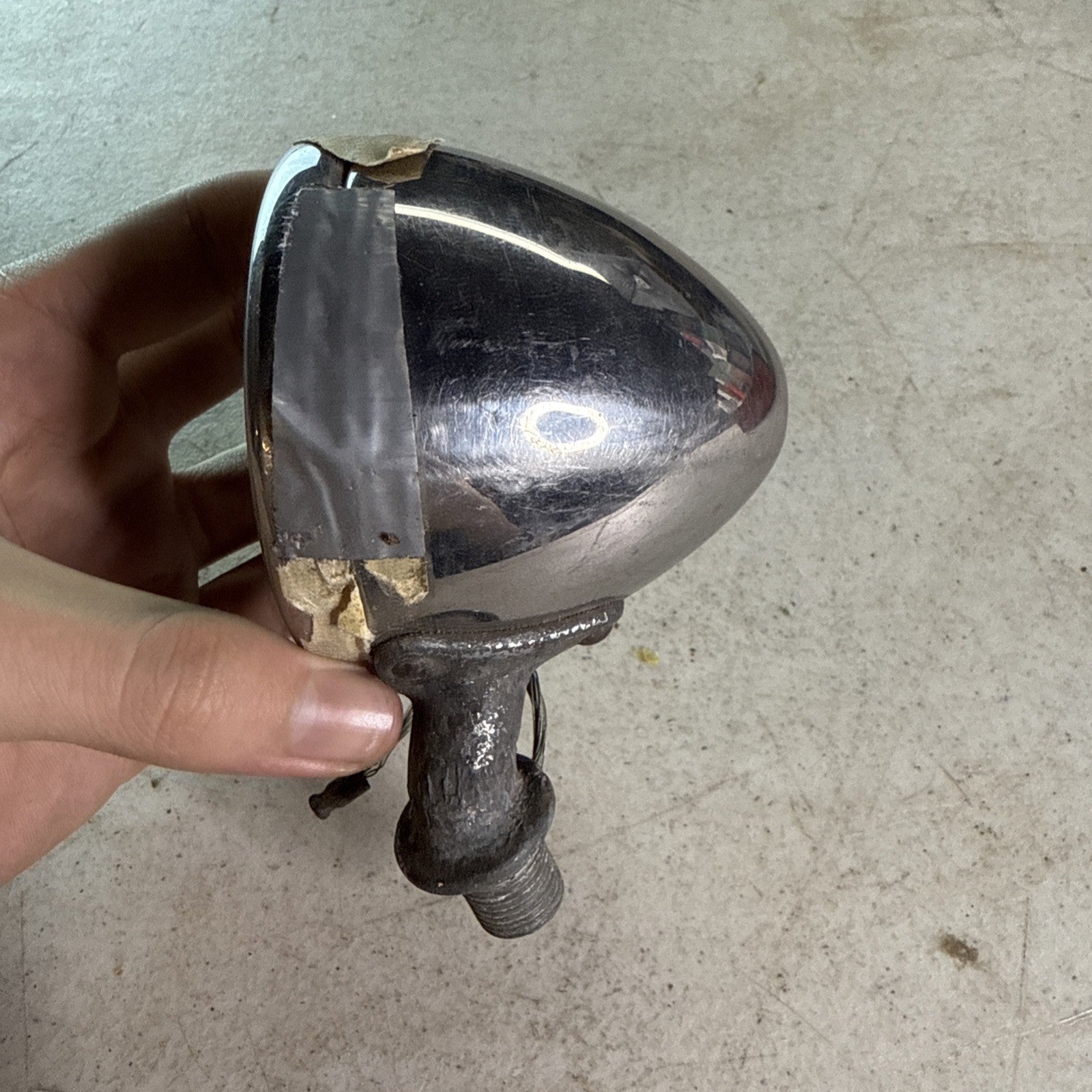 Small Chrome Fender Light 1930's Bolt On One Missing Lens7