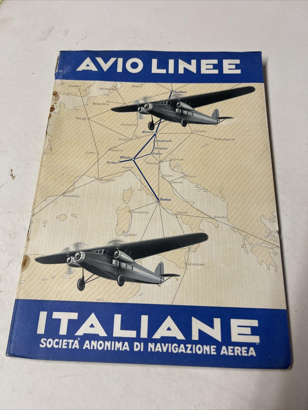 Aero Espresso Italia 1931 AIRLINE TIMETABLE SCHEDULE Brochure flight Map Book0
