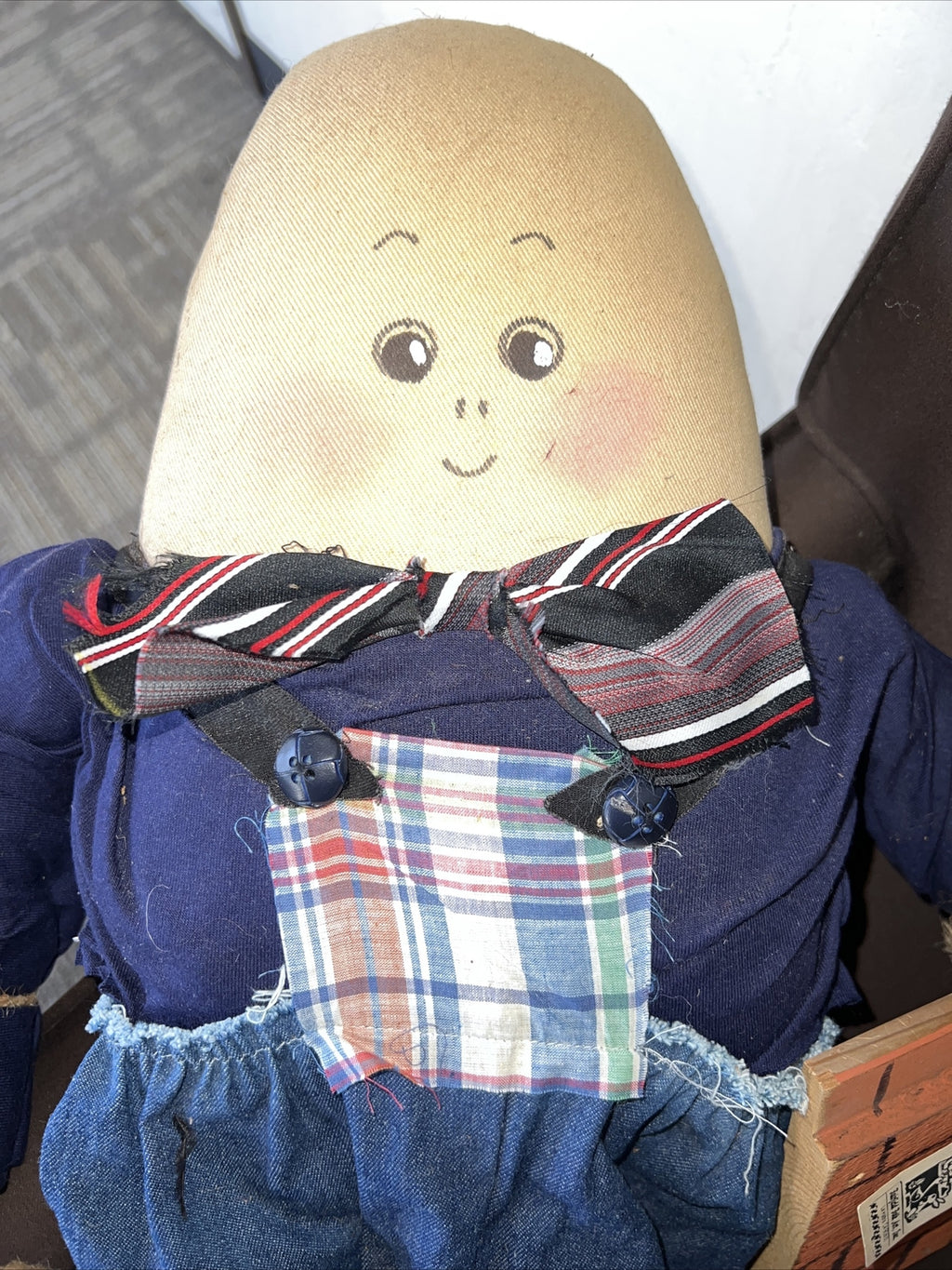 25” Vintage Rare Humpty Dumpty Americana Folk Art Doll  Handmade Great Condition1