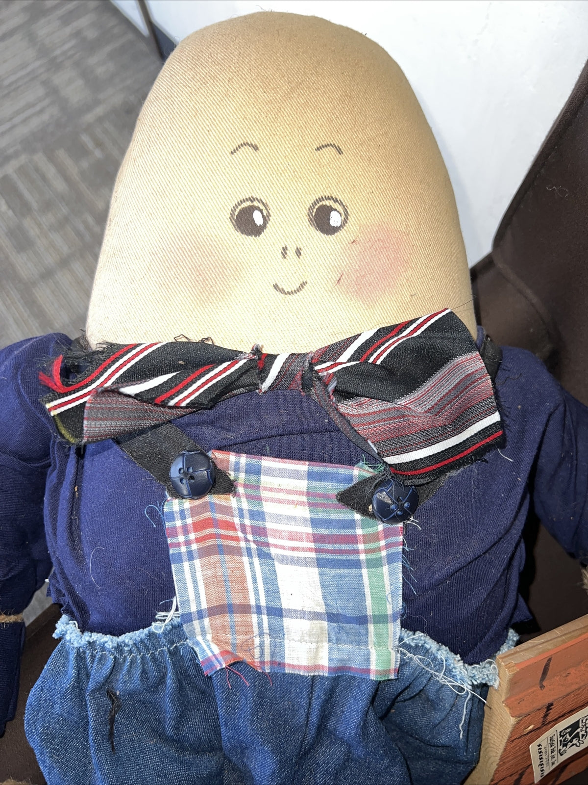 25” Vintage Rare Humpty Dumpty Americana Folk Art Doll  Handmade Great Condition1