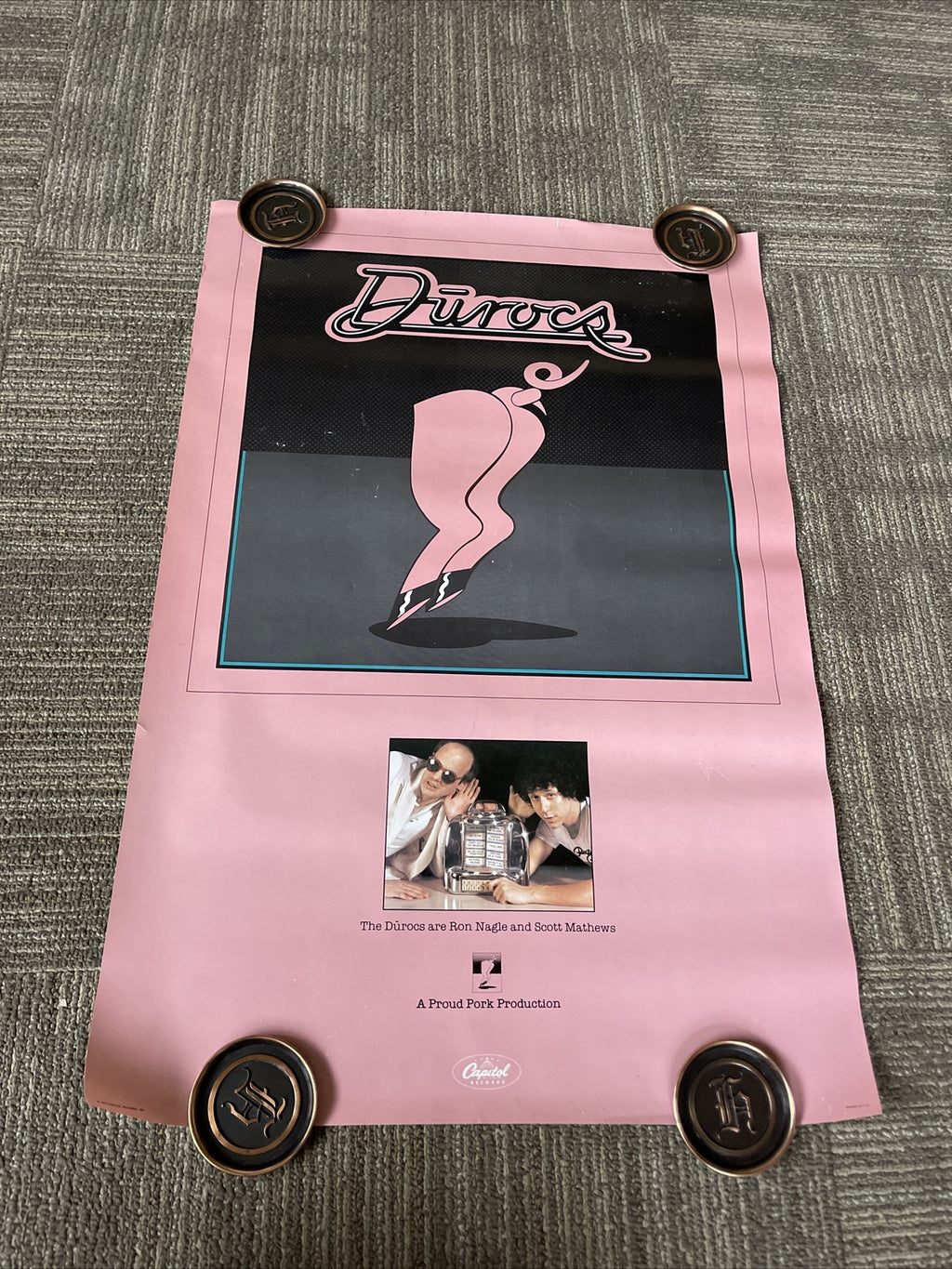 #149 1979 Rare The Dūrocs Record Store Promo Poster 30” X 20”  Scarce0