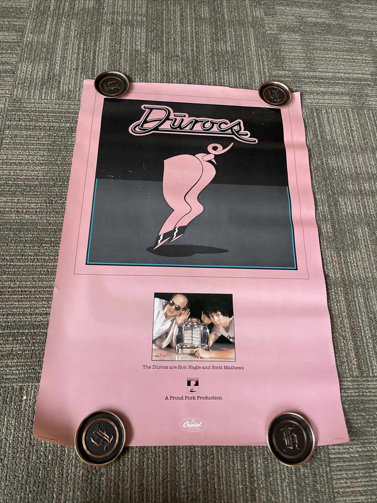 #149 1979 Rare The Dūrocs Record Store Promo Poster 30” X 20”  Scarce0