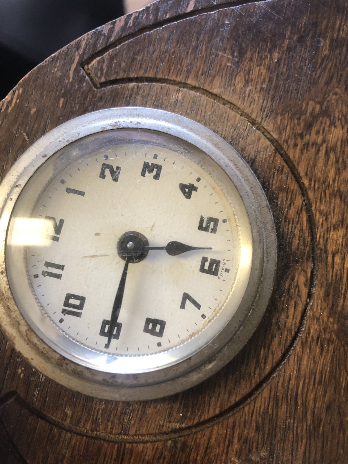 Antique Foreign Mantle Clock Wooden1