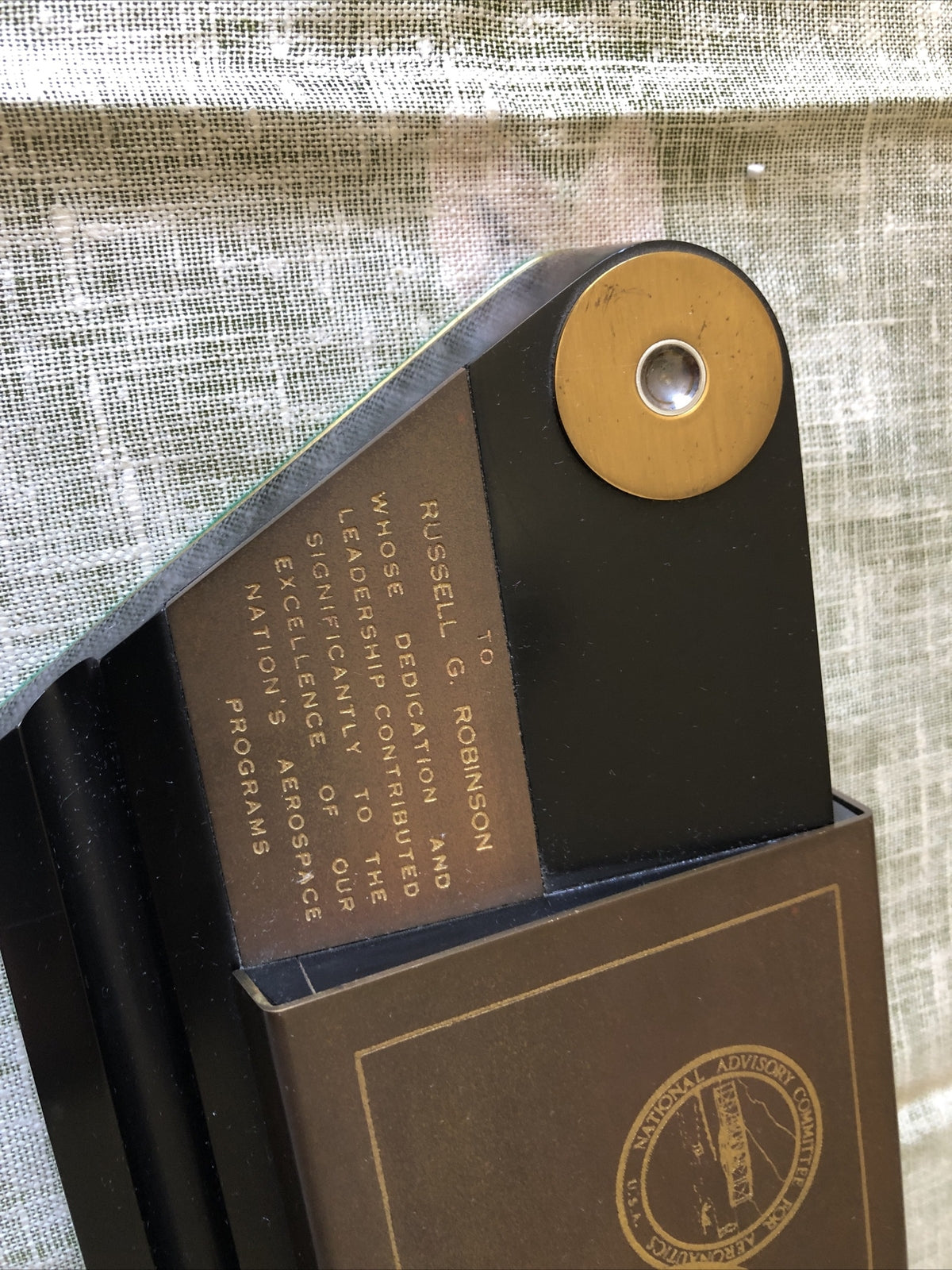 Vintage 1970 NASA Desktop Fountain Parker Pen Display Lewis Research Center Ohio4