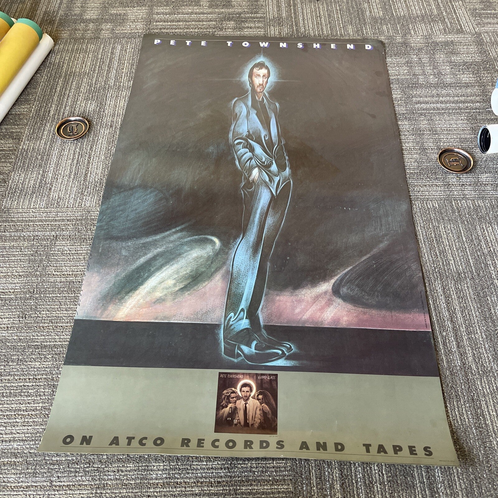 #70 1980 Pete Townsend  Empty Glass Record Store Promo Poster 26” X 45”8