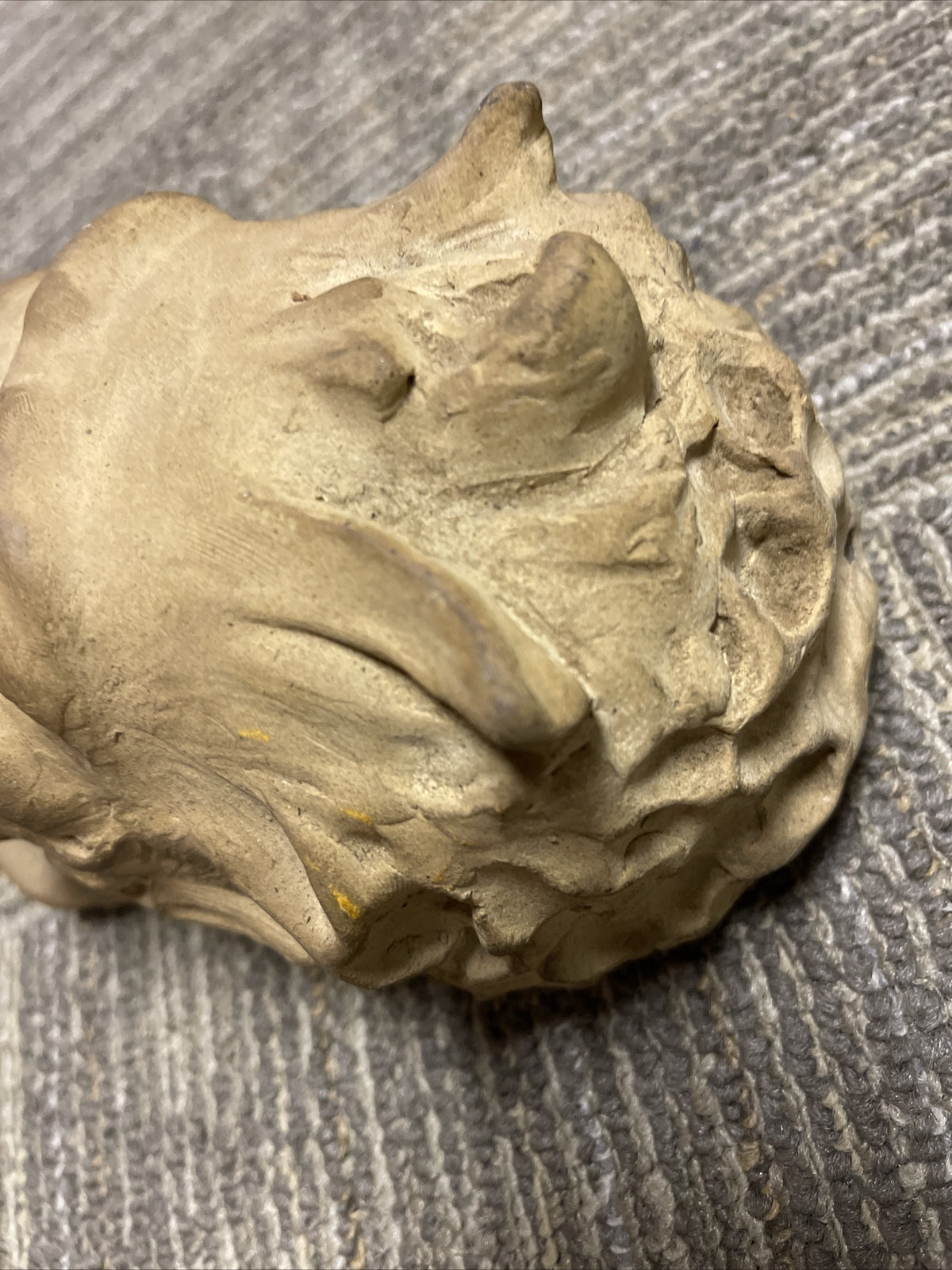 1912 Antique Devil Demon Gargoyle Monster Head Sculpture Oddities signed chase2
