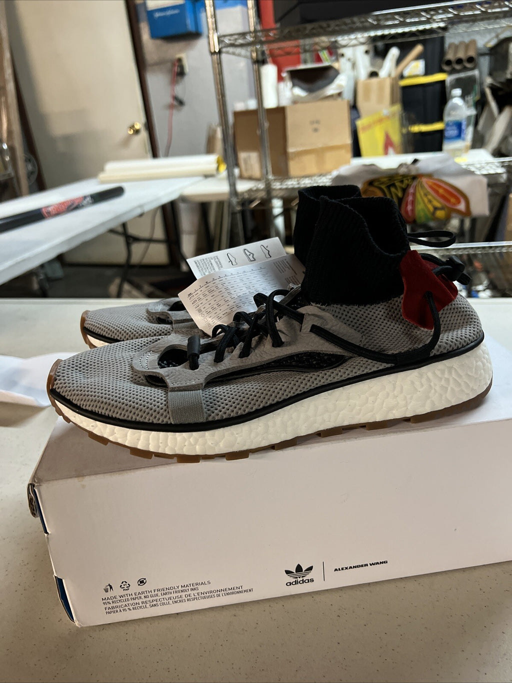 AW Run size 7 Grey Red Gum. Adidas X Alexander Wang. CM7826. ultra boost NMD1