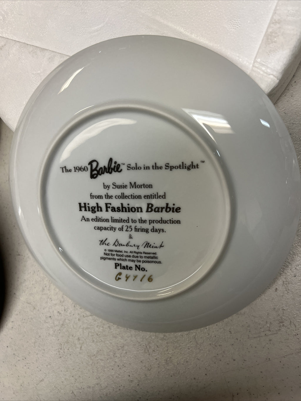 1960 Barbie Solo In The Spotlight, Prom Fashion Barbie, Danbury Mint Plates Rare5