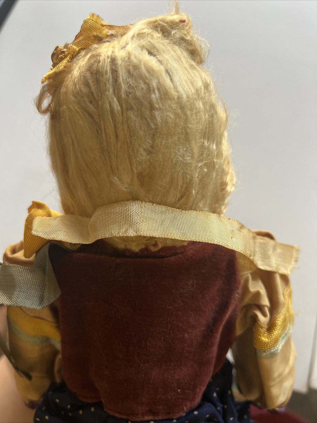 Vintage Polish Cloth Sawdust Doll Plastic Face Original Clothes 14”9