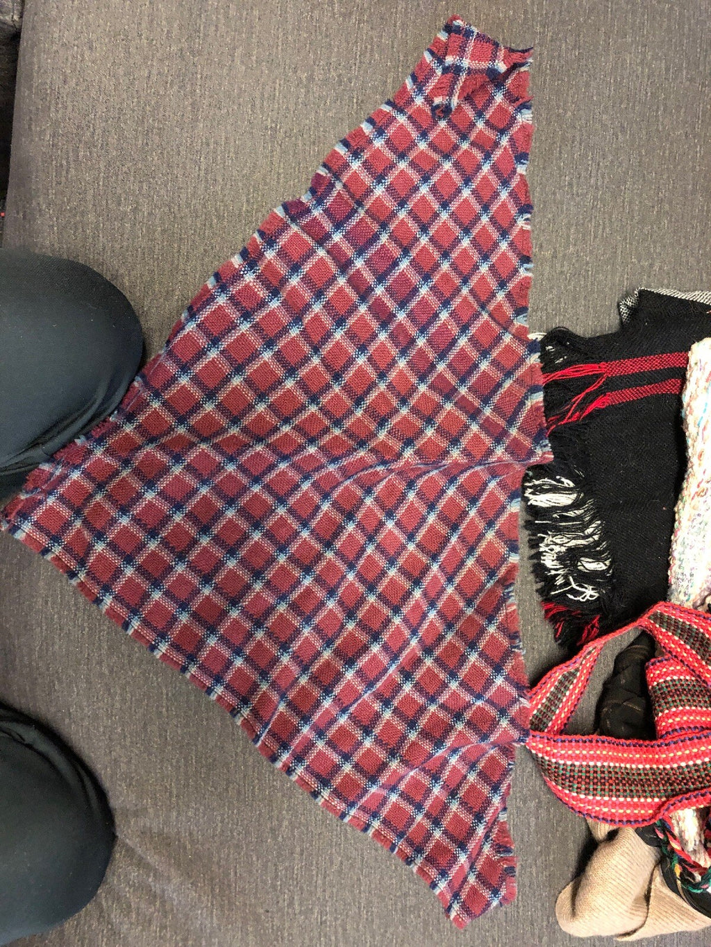 Lot 7 Winter Scarves Wool Acrylic Tartan Plaid Solid7