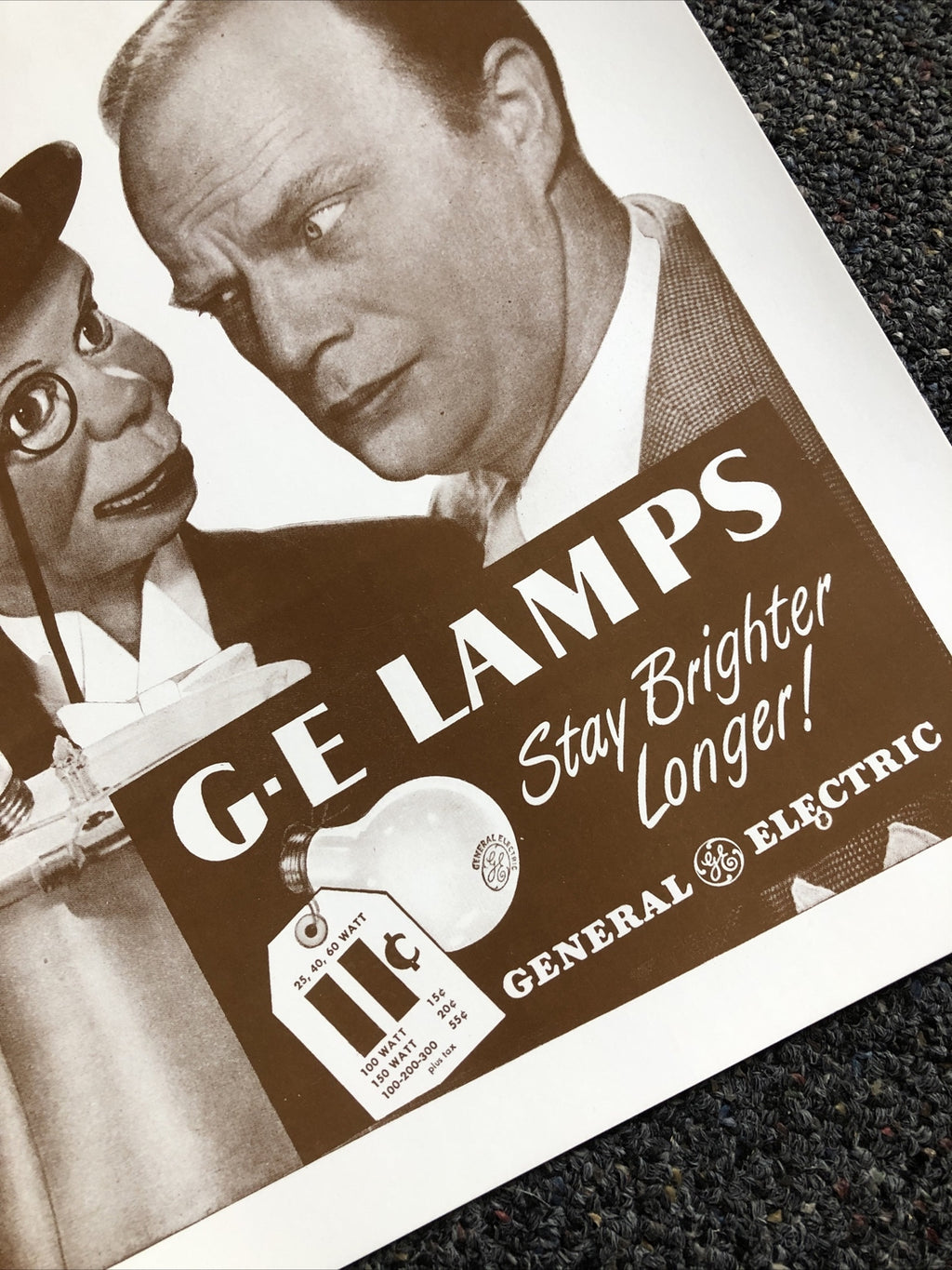 Vintage GE Lamps General Electric Advertising Poster Print 14”x11”1
