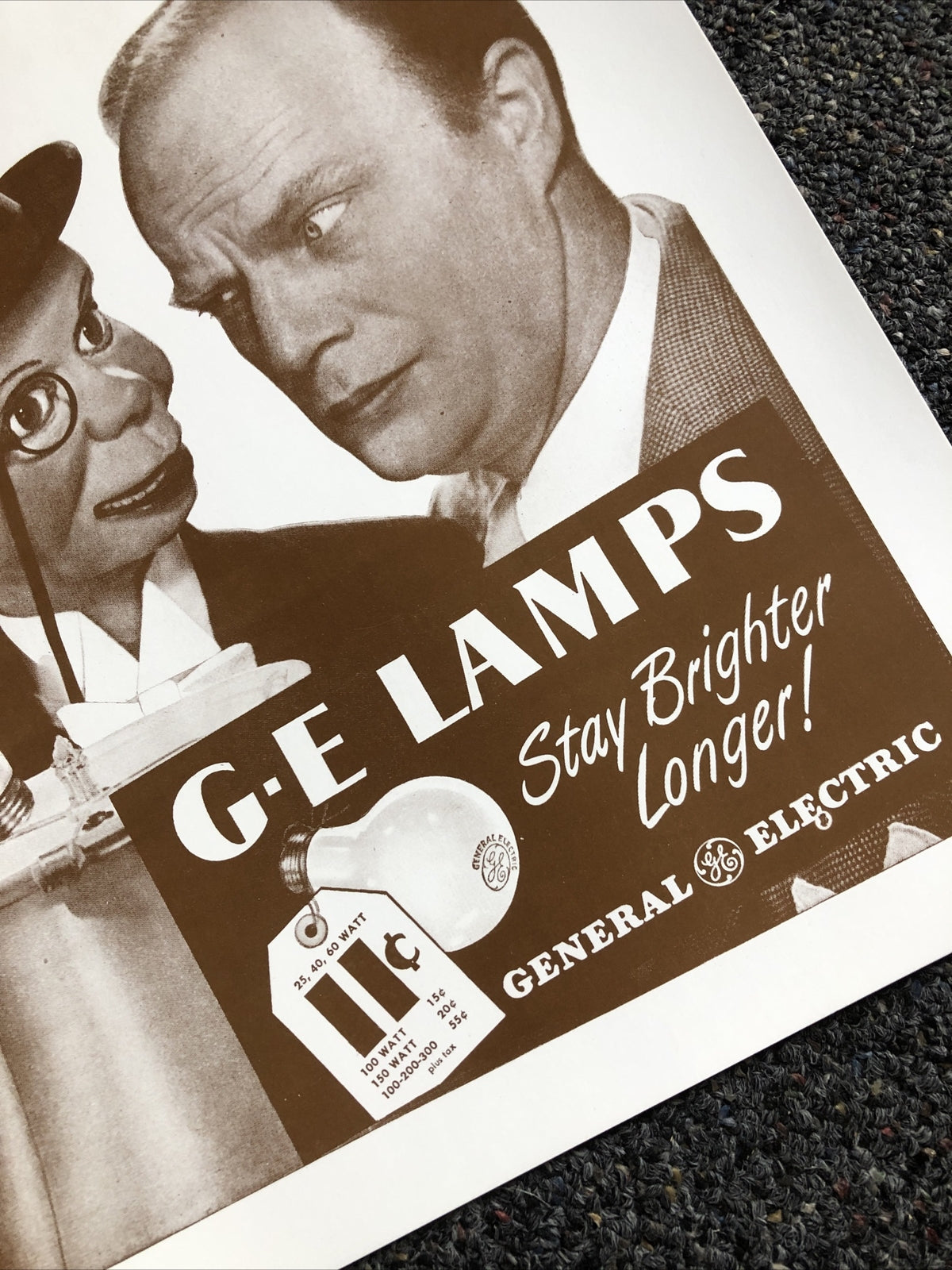 Vintage GE Lamps General Electric Advertising Poster Print 14”x11”1