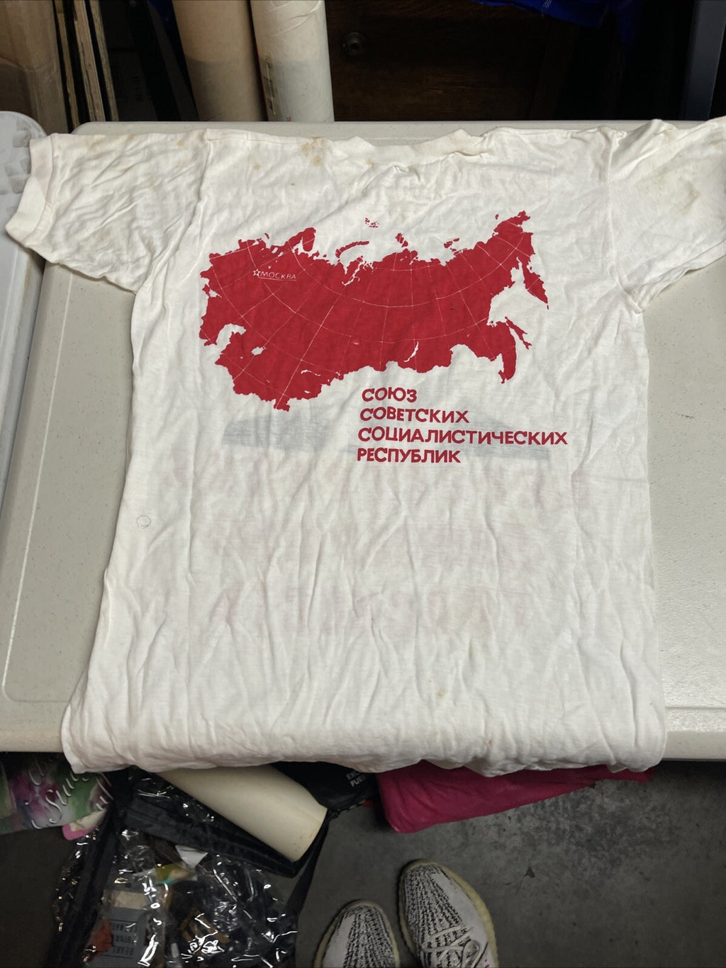 Orig. 1980s Vintage Russia Perestroika Gorbachev t-Shirt Soviet ussr Leningrad10