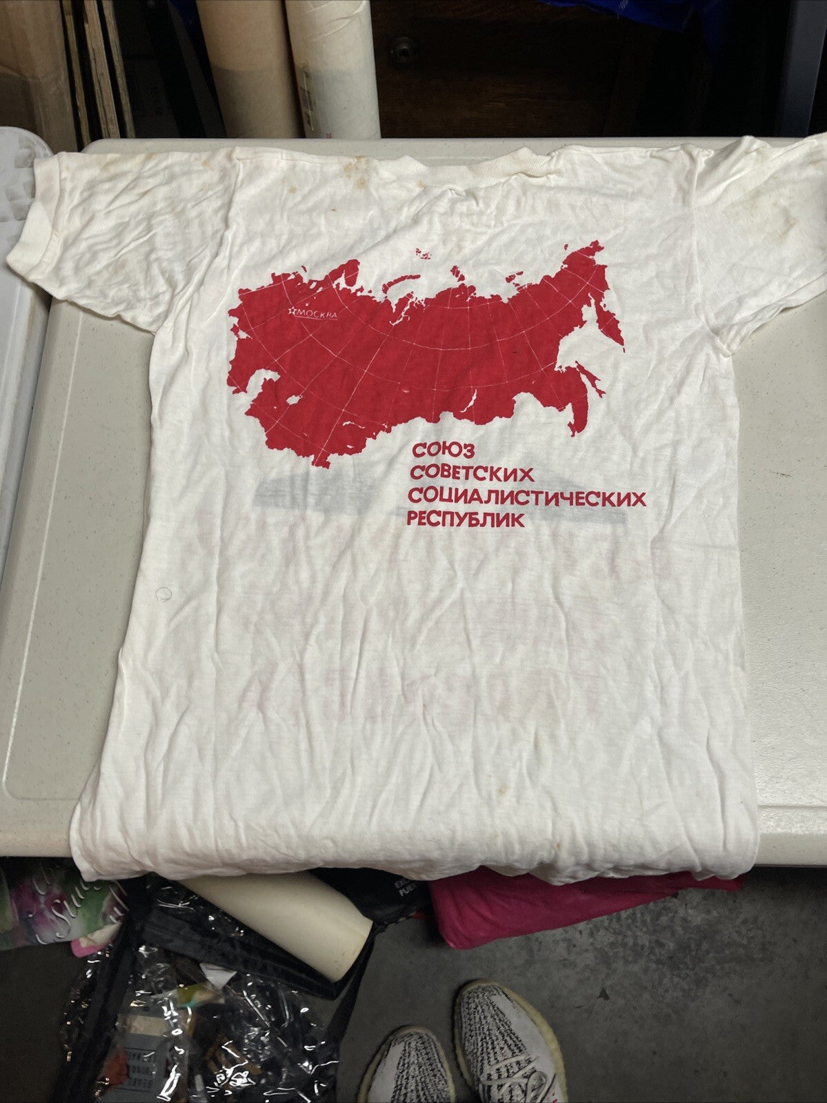 Orig. 1980s Vintage Russia Perestroika Gorbachev t-Shirt Soviet ussr Leningrad10