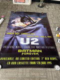 U2 Batman Forever Subway Record Store Promo Poster 1990s very RaRe 60 X 40” #180