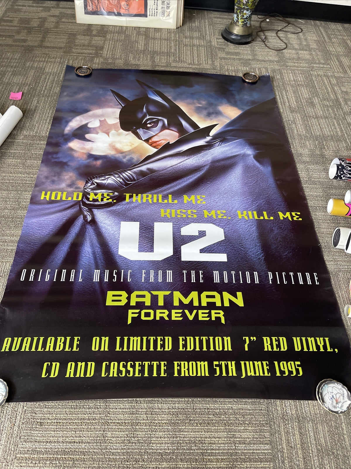 U2 Batman Forever Subway Record Store Promo Poster 1990s very RaRe 60 X 40” #180