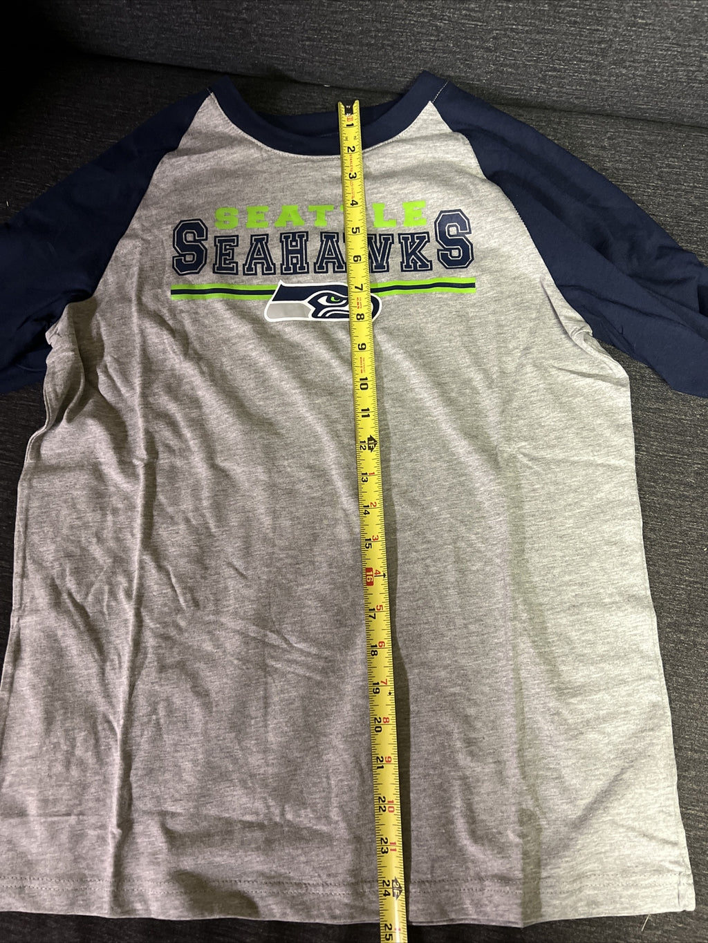 Seattle Seahawks NFL Football Long Sleeve Youth Size 10 Field Line Raglan Tee4