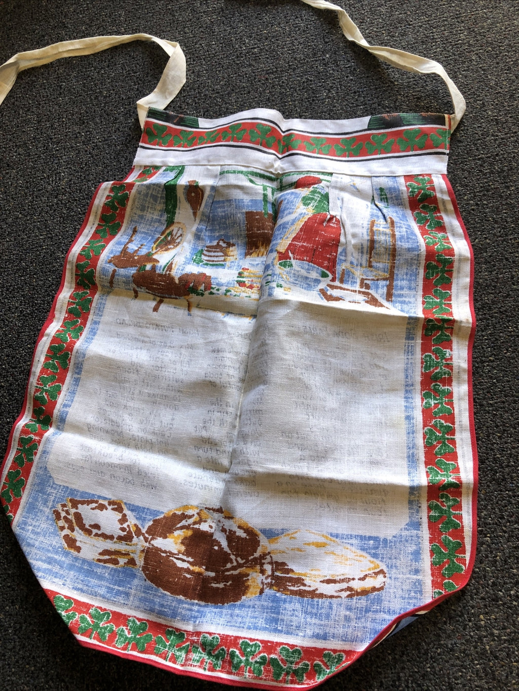 Vintage Tea Towel Apron Traditional Irish Bread Waist Apron5