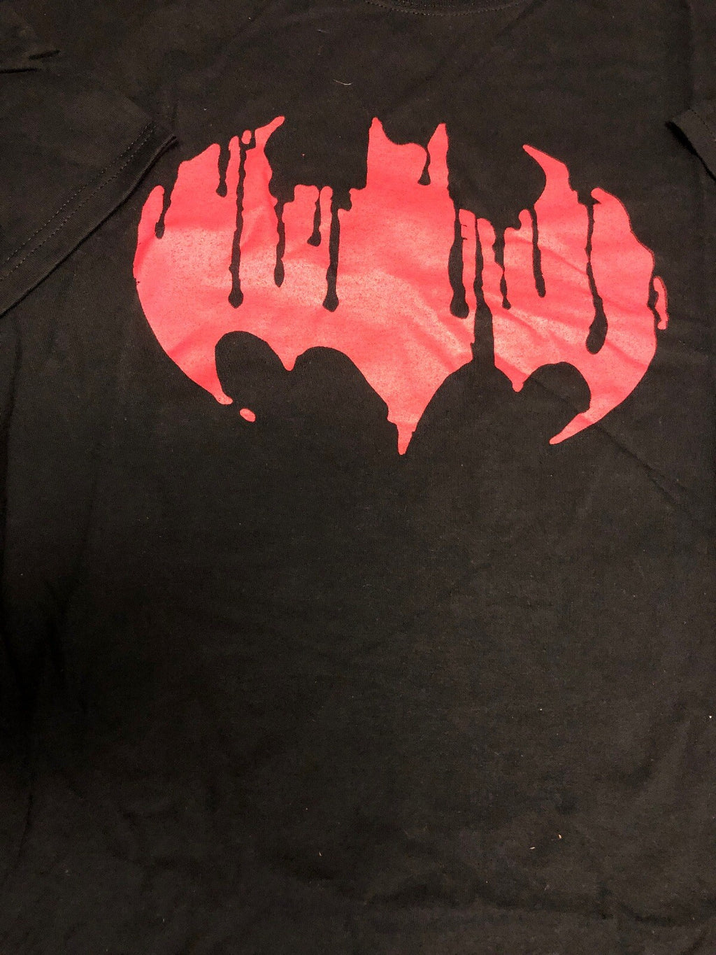 Batman Vintage 1985 Red Batman Paint Drip T-Shirt Size 3XL DC Comics0