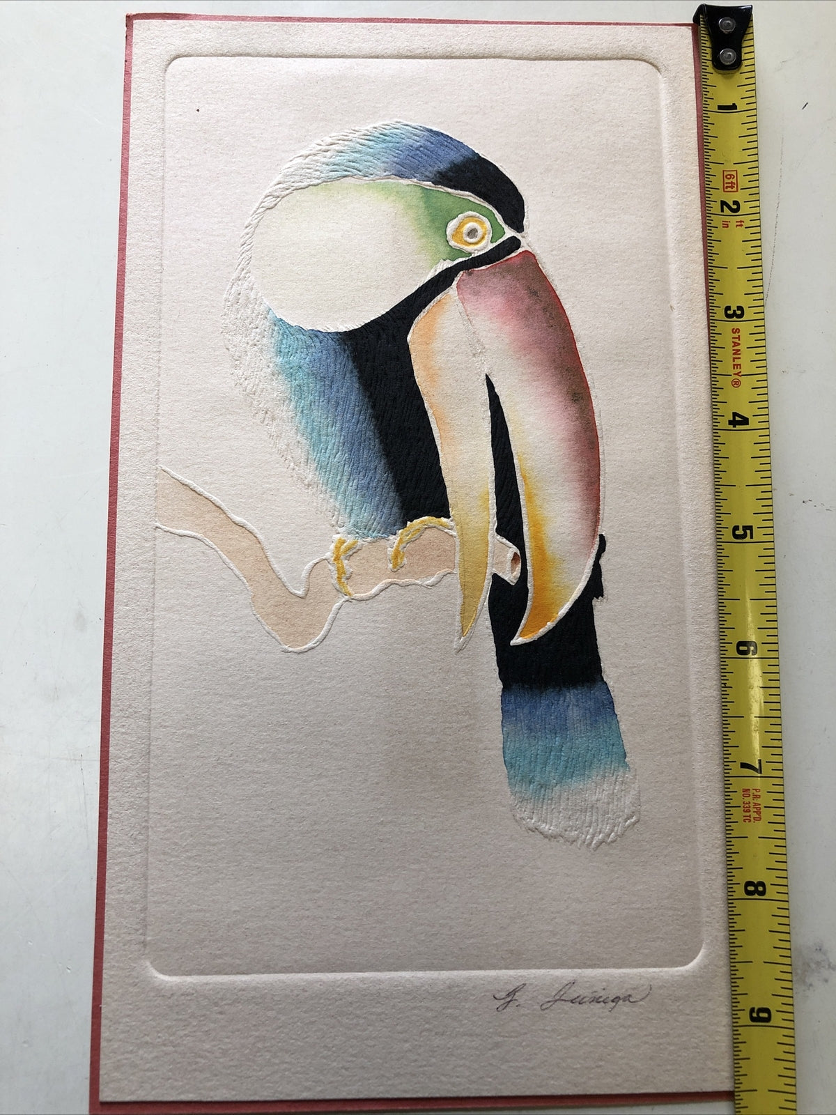 Beautiful Tucan Etching Signed By G. Zuniga6