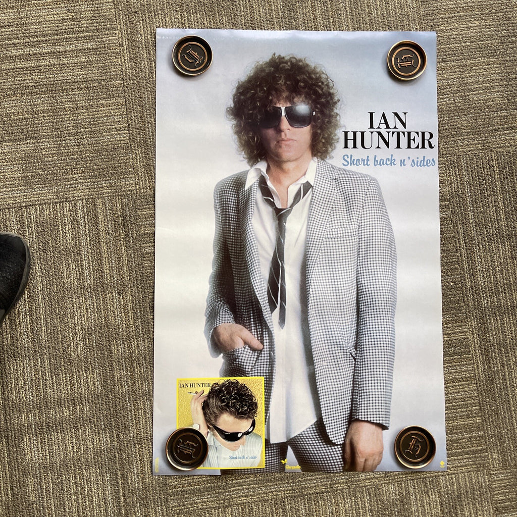 #172 1981 Ian Hunter Record store Promo Poster 22” X 34” Short Back N Sides0