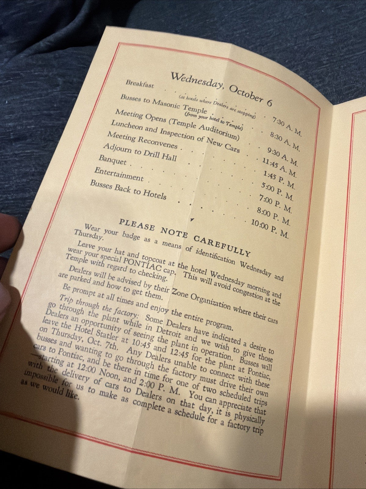 1937 ORIGINAL BUICK OLDS PONTIAC NATIONAL CONVENTION Program Detroit Michigan1