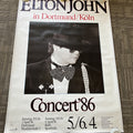 Elton John in Dortmund/Koln Germany Concert 1986 Show Promo Poster #100